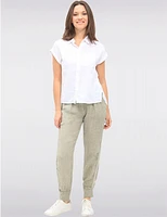 Manteaux | La maison du manteau au Québec Blouse Boutonnée en Coton avec Manches à Revers et Poche Poitrine par Dash