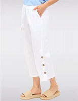 Manteaux | La maison du manteau au Québec Pantalon Large Cotton à Enfiler avec Poches & Détails Boutons Latéraux par Erika