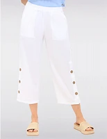 Manteaux | La maison du manteau au Québec Pantalon Large Cotton à Enfiler avec Poches & Détails Boutons Latéraux par Erika