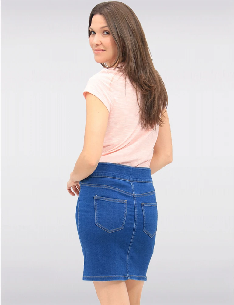 Manteaux | La maison du manteau au Québec Jupe en Jean Bleu Polyvalente Droite avec Short Intégré et Poches par Erik