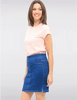 Manteaux | La maison du manteau au Québec Jupe en Jean Bleu Polyvalente Droite avec Short Intégré et Poches par Erik