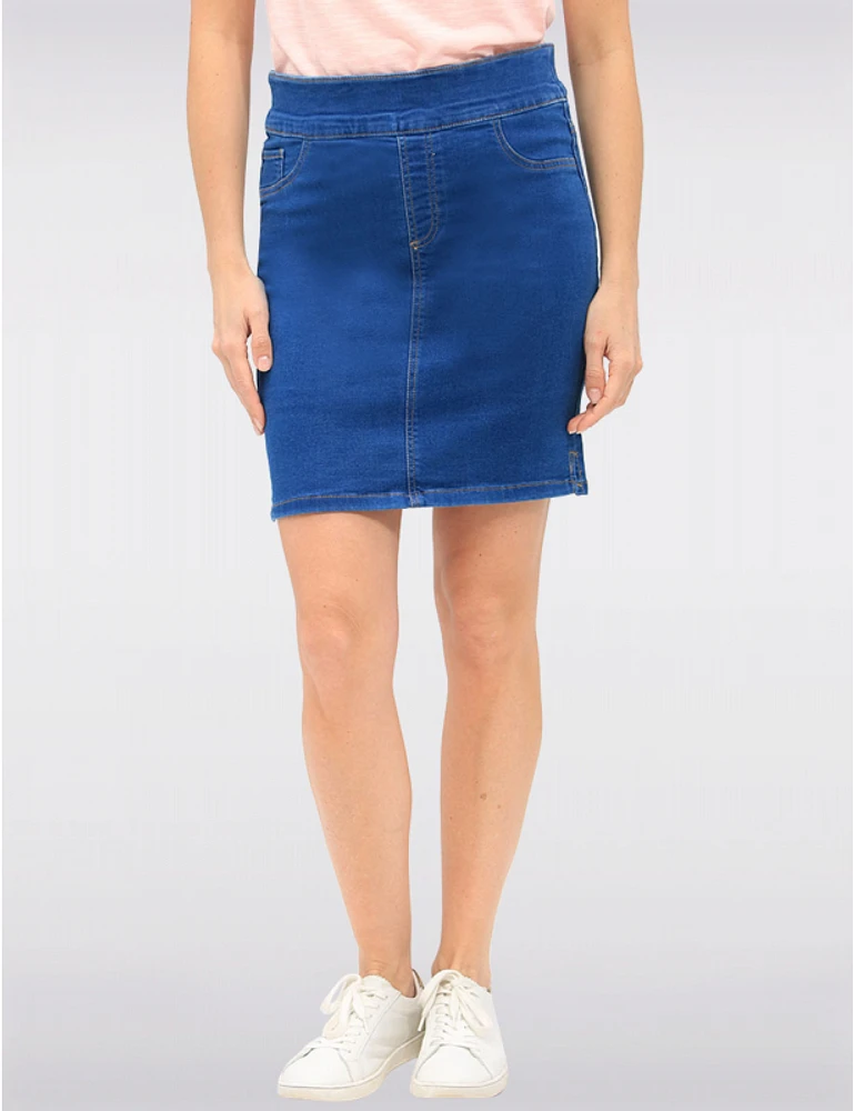Manteaux | La maison du manteau au Québec Jupe en Jean Bleu Polyvalente Droite avec Short Intégré et Poches par Erik