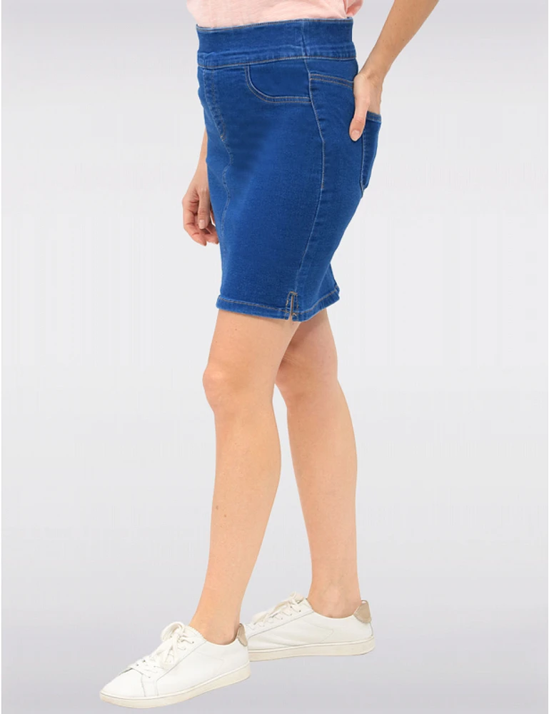 Manteaux | La maison du manteau au Québec Jupe en Jean Bleu Polyvalente Droite avec Short Intégré et Poches par Erik