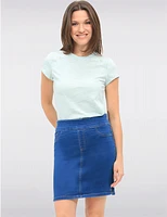 Manteaux | La maison du manteau au Québec Jupe en Jean Bleu Polyvalente Droite avec Short Intégré et Poches par Erik