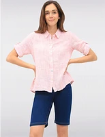Manteaux | La maison du manteau au Québec Cotton Stretch Pull-Up Dark Wash Denim Bermuda with Back Pockets by Erika