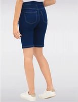 Manteaux | La maison du manteau au Québec Cotton Stretch Pull-Up Dark Wash Denim Bermuda with Back Pockets by Erika
