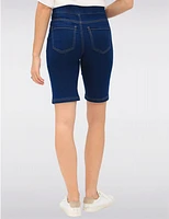 Manteaux | La maison du manteau au Québec Cotton Stretch Pull-Up Dark Wash Denim Bermuda with Back Pockets by Erika