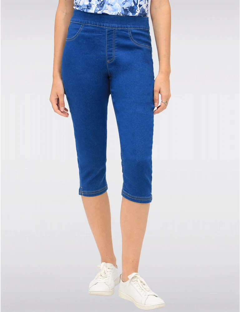 Manteaux | La maison du manteau au Québec Capri en Denim Extensible À Enfiler Avec Poches & Fentes Latérales Par Erika