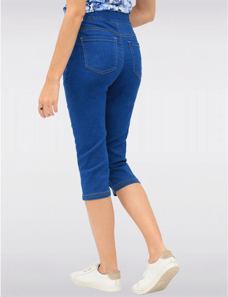 Manteaux | La maison du manteau au Québec Capri en Denim Extensible À Enfiler Avec Poches & Fentes Latérales Par Erika