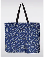 Manteaux Manteaux | La maison du manteau au Québec Sac Tote Bleu Imprimé Réutilisable et Pliable - Léger, Recyclé et Compact