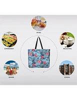 Manteaux Manteaux | La maison du manteau au Québec Sac Tote Bleu Imprimé Réutilisable et Pliable - Léger, Recyclé et Compact