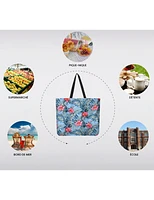 Manteaux Manteaux | La maison du manteau au Québec Sac Tote Bleu Imprimé Réutilisable et Pliable - Léger, Recyclé et Compact