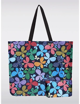 Manteaux Manteaux | La maison du manteau au Québec Sac Léger Réutilisable Imprimé Bleu avec Papillons Multicolores