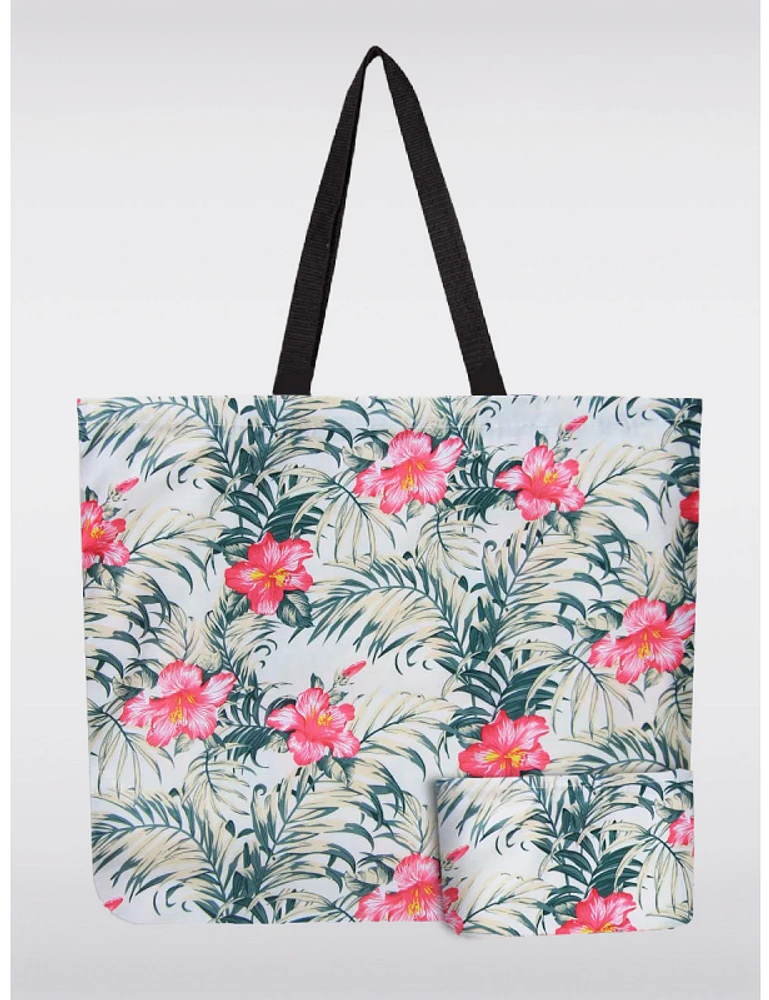 Manteaux | La maison du manteau au Québec Sac Léger Réutilisable et Pliable Imprimé Bleu avec Fleurs Multicolores