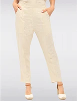 Manteaux | La maison du manteau au Québec Pantalon Chic en Mélange de Lin avec Taille Élastique & Poches par Julia Paradis