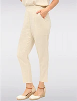Manteaux | La maison du manteau au Québec Pantalon Chic en Mélange de Lin avec Taille Élastique & Poches par Julia Paradis