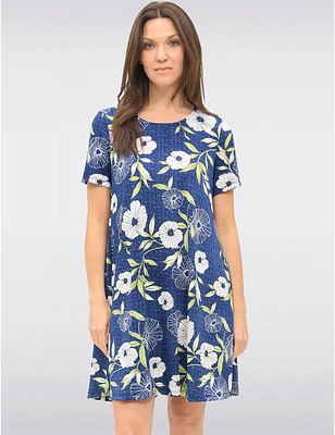 Robe Imprimée Florale en Denim par Amani Couture