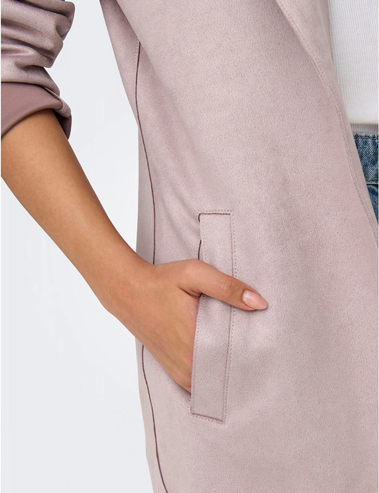 Manteau Longue Suédine Végane par Only