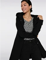 Manteau Droit Capuche Zip par Only