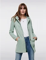 Manteau Droit Capuche Zip par Only