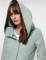 Manteau Droit Capuche Zip par Only