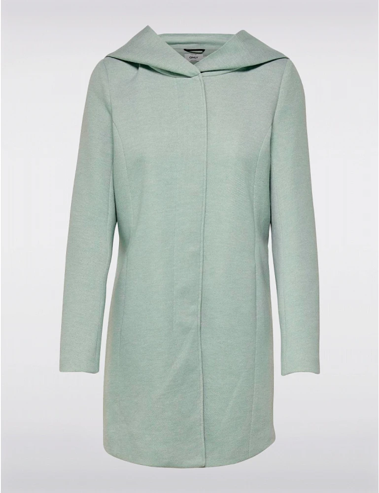 Manteau Droit Capuche Zip par Only