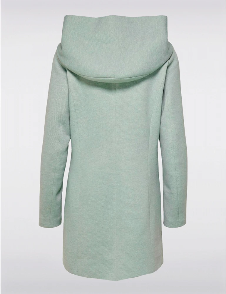Manteau Droit Capuche Zip par Only