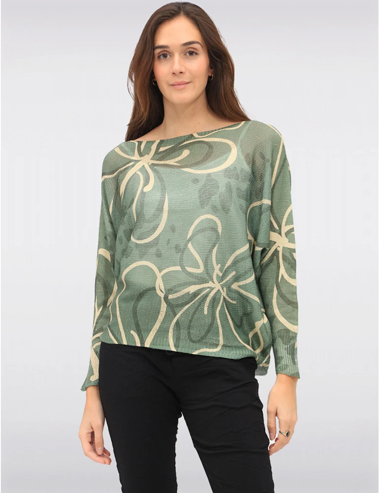Haut Maille Imprimé Floral par Froccella