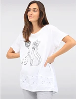 Haut Chat Strass Lin Froccella