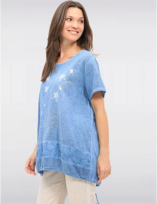 Haut Floral Métallique Dentelle par Froccella