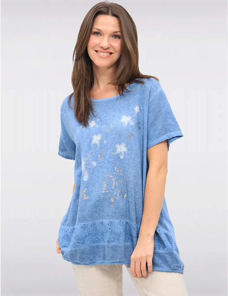 Haut Floral Métallique Dentelle par Froccella