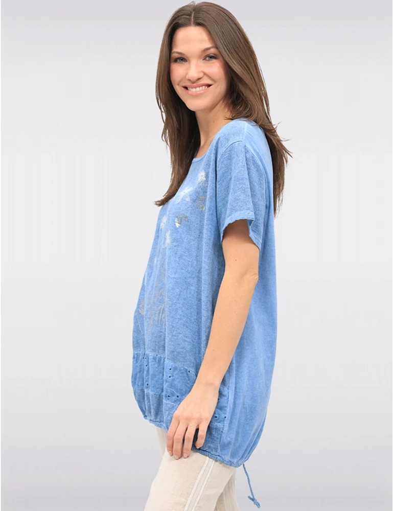 Haut Floral Métallique Dentelle par Froccella