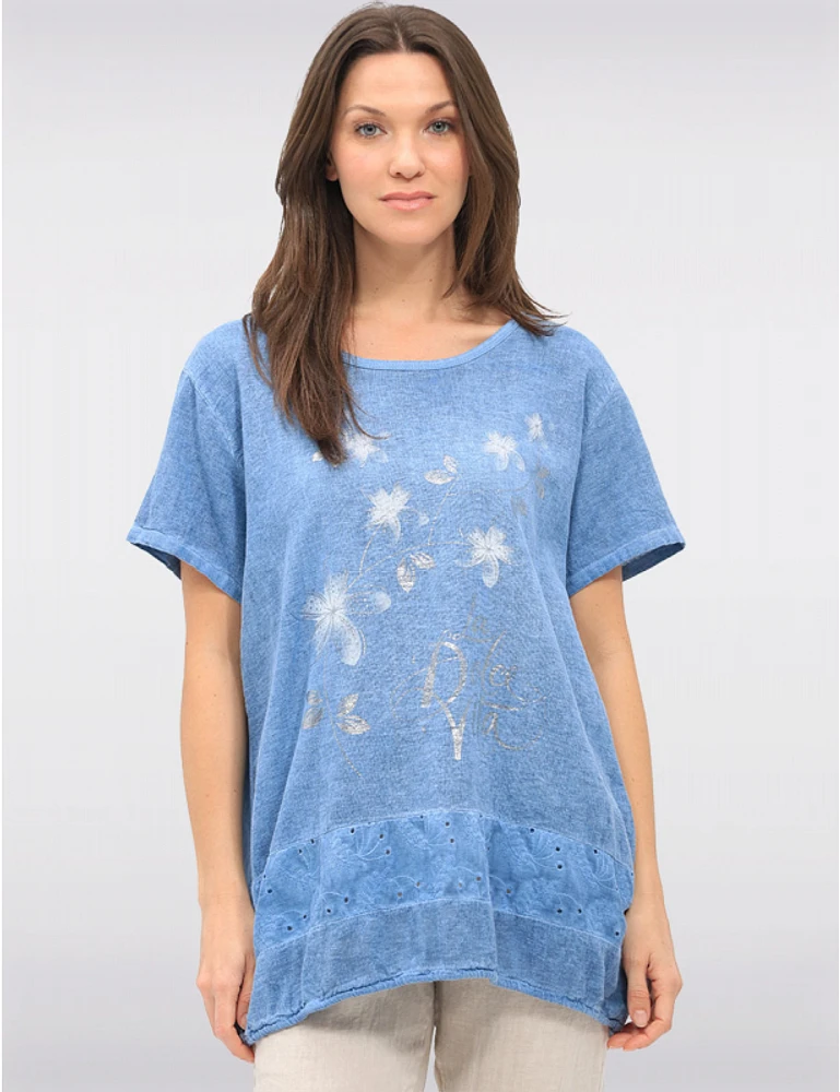 Haut Floral Métallique Dentelle par Froccella