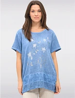 Haut Floral Métallique Dentelle par Froccella