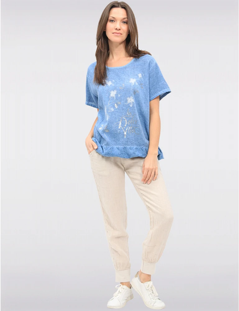 Haut Floral Métallique Dentelle par Froccella
