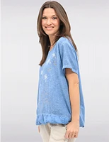 Haut Floral Métallique Dentelle par Froccella