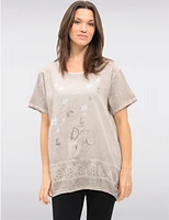 Haut Floral Métallique Dentelle par Froccella