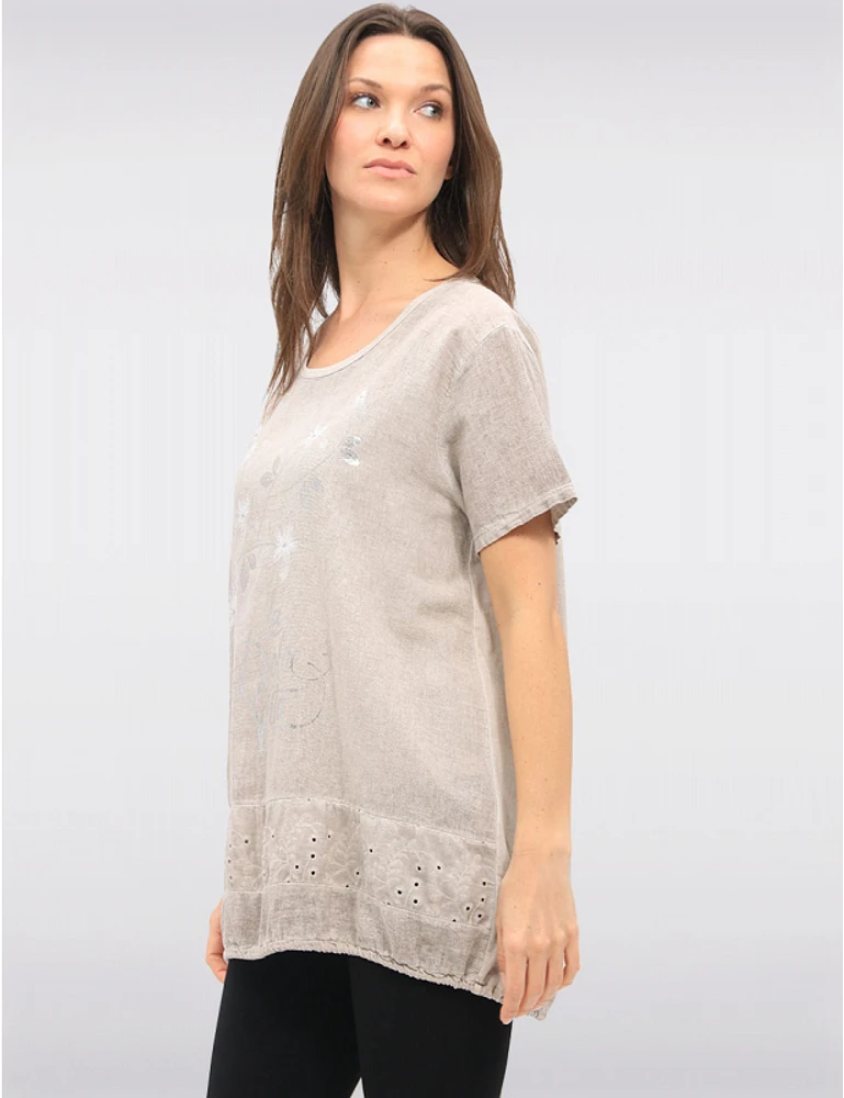 Haut Floral Métallique Dentelle par Froccella