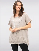 Haut Floral Métallique Dentelle par Froccella