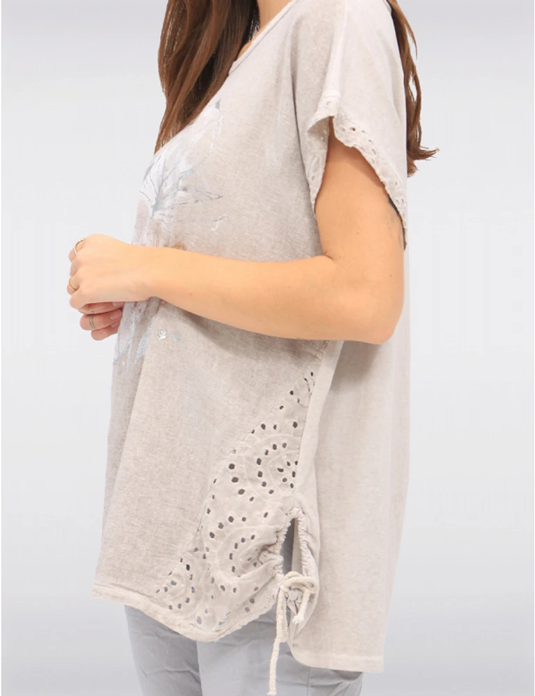 Manteaux | La maison du manteau au Québec Haut Coton-lin à Fleurs avec Broderie Anglaise & Cordon de Serrage par Froccella