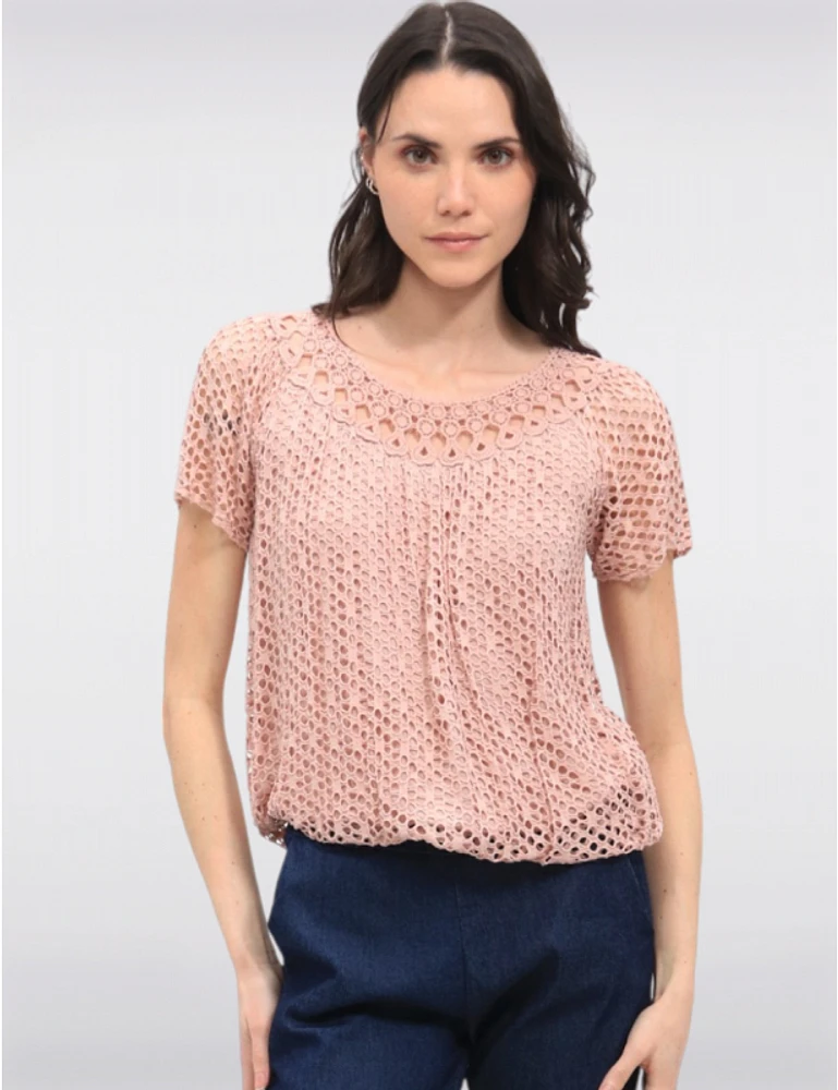 Haut Manches Courtes Crochet Froccella