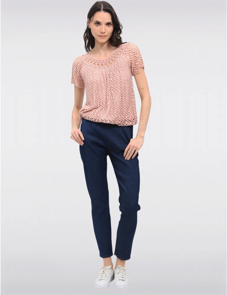 Haut Manches Courtes Crochet Froccella
