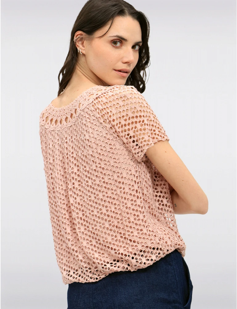 Haut Manches Courtes Crochet Froccella