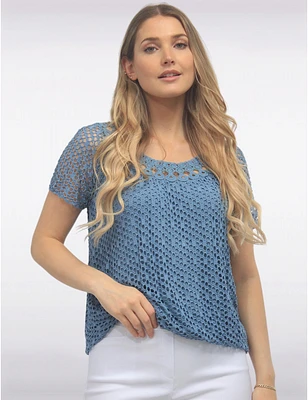 Haut Crochet Manches Courtes par Froccella