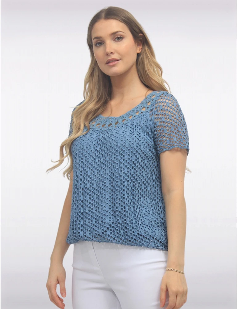 Haut Crochet Manches Courtes par Froccella