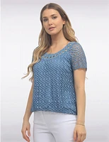 Haut Crochet Manches Courtes par Froccella