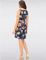 Manteaux | La maison du manteau au Québec Robe Sans Manches en Mélange de Lin Col Rond Imprimé Floral & Poches par Devia