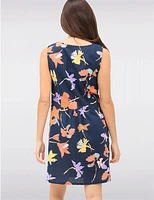 Manteaux | La maison du manteau au Québec Robe Sans Manches en Mélange de Lin Col Rond Imprimé Floral & Poches par Devia