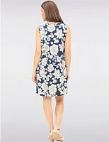 Manteaux | La maison du manteau au Québec Robe Sans Manches en Mélange de Lin Imprimé Floral Abstrait & Poches par Devia