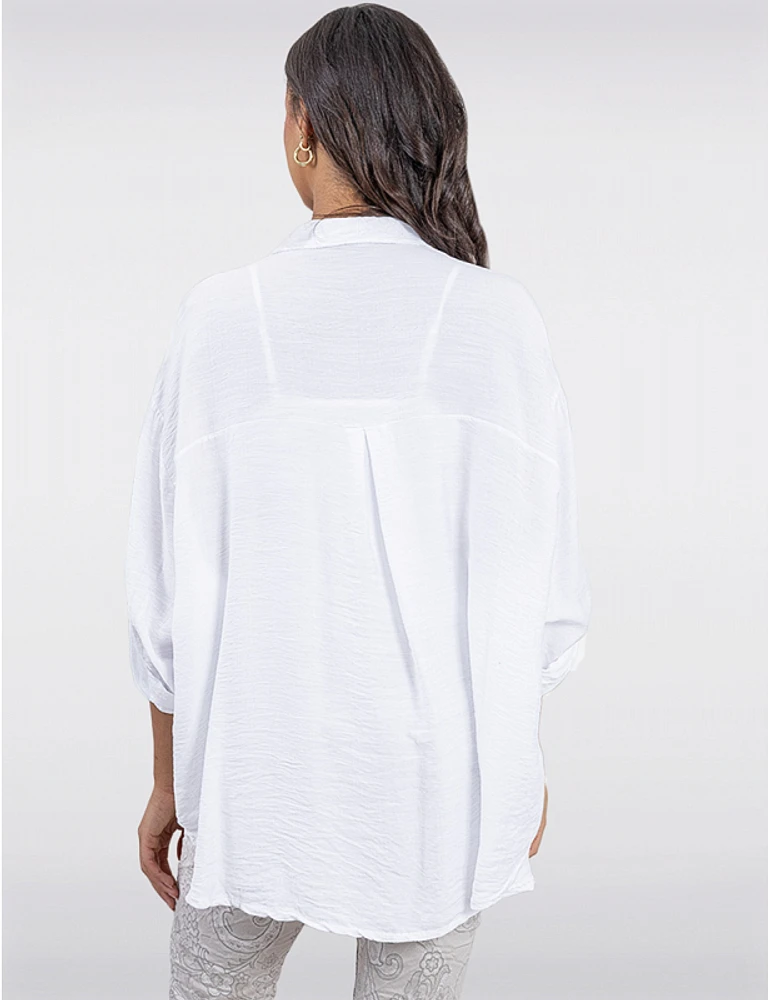 Manteaux | La maison du manteau au Québec Chemise Légère Effet Lin Froissé à Silhouette Ample & Décontractée par Froccella